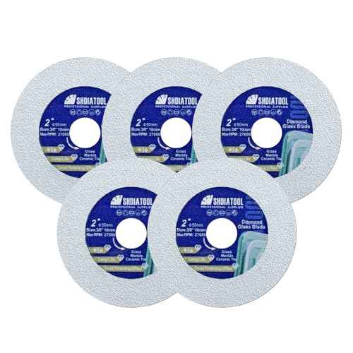 SHDIATOOL Glass Diamond Cutting Disc 2-Inch Saw Blade, Ultra-Thin Cut Off Wheel for Tile Ceramic Porcelain Marble 50mm (5 of Pack)