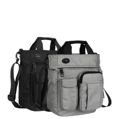 AlwaySky Nylon Crossbody Messenger Bag, Multifunctional Shoulder Bag, Laptop Bag for Men and Women Sport Travel Business (Black)