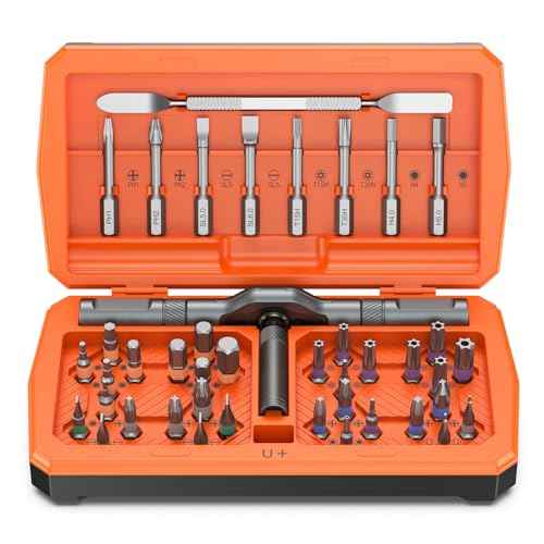 Ratchet Screwdriver Set, 42 in 1 Magnetic Screwdriver Set for Christmas Gifts, DIY Repair Tool Kit with Combination Soft Shaft, 40PCS Magnetic Bits, Metal Pry Bar, Suitable for Furniture