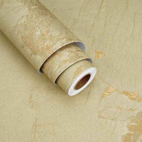 Cream Gold Marble Wallpaper Yellow Beige Marble Contact Paper for Countertops Matte Vintage Stick on Wall Paper for Bathroom Walls Kitchen Backsplash Cabinets 15.75"x78" Nature Wallpaper