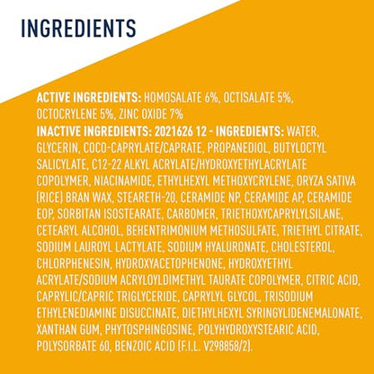 CeraVe Hydrating Sheer Sunscreen with SPF 30 for Face and Body, Mineral & Chemical Sunscreen for Men & Women with Zinc Oxide, Hyaluronic Acid and Ceramides, Paraben-Free + Fragrance-Free, 3 Ounces