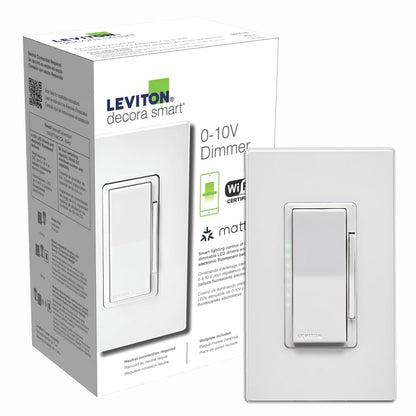 Leviton Decora Smart Switch, Wi-Fi 2nd Gen, Neutral Wire Required, Works with Matter, My Leviton, Alexa, Google Assistant, Apple Home/Siri & Wired or Wire-Free 3-Way, D215S-1RW, White