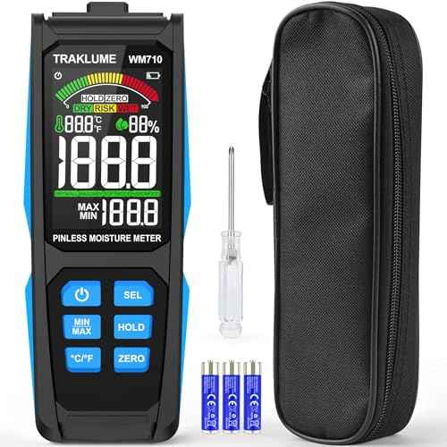 Wood Moisture Meter for Lumber Pinless Moisture Meter for Drywall with Colorful Screen Moisture Sensor for House Firewood Moisture Detector for Walls Moisture Reader for Wood Wall Water Leak Detector