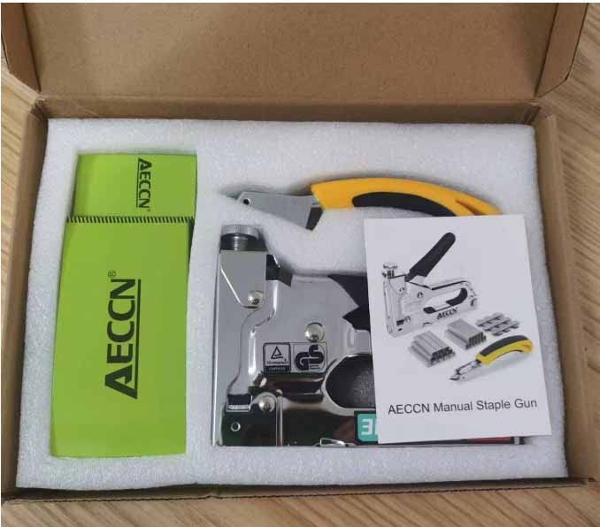AECCN Staple Gun with 2100 Staples - 3 in 1 Heavy Duty staple Gun Kit with Remover, Durable Stainless Steel Upholstery Stapler for Fixing Material, Decoration DIY, Carpentry, Furniture