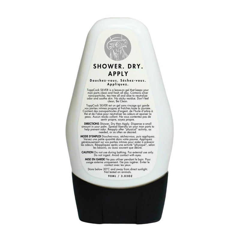 ToppCock Silver Ball Deodorant Gel for Men – Leave-On Odor Control for Groin & Intimate Areas – Anti-Chafing Comfort & Long-Lasting Freshness – 3.02oz