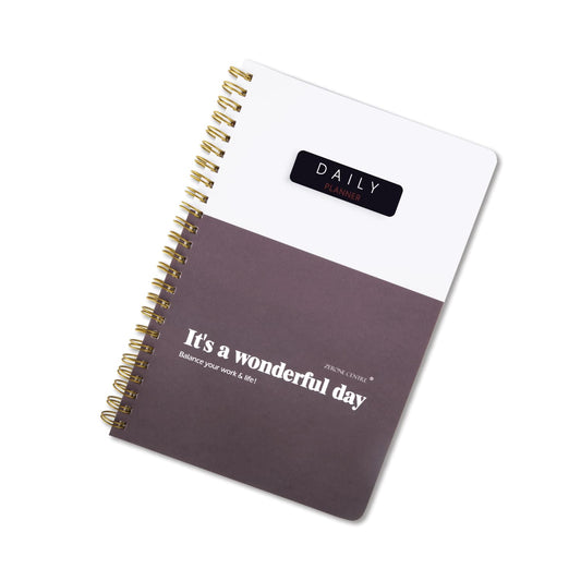 A5 Undated Daily Hourly Planner Notepad - Day Organizer Planner, 128 Pages Work Journal for Daily To do List, Notes, Water Intake and Meal Planner- Dark Wine Red