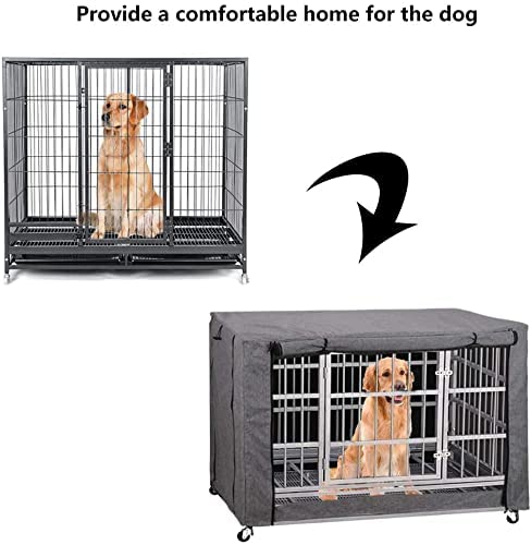 Chengsan Durable Windproof Dog Crate Cover for Metal Crate Indoor Outdoor Protection