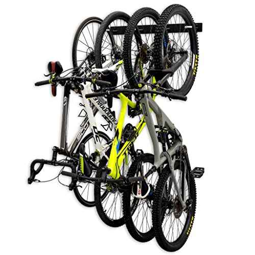StoreYourBoard Bike Storage Rack, 4 Bike Racks for Garage, Solid Steel Extra Heavy Duty BLAT Bike Rack - Garage Wall Mounted Bicycle Storage, Up to 200lbs, 32-inch