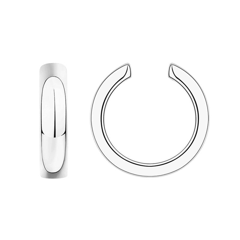 PAVOI 14K White Gold Plated Modern Ear Cuff | Womens Ear Lobe Cuff | Piercing Free Earring