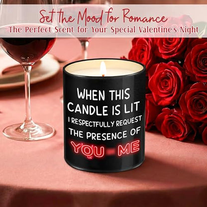 TEEZWONDER Valentines Day Gifts for Her Girlfriend - I Love You More Vanilla Lavender Romantic Candles 10 oz - Anniversary Valentines Birthday Gifts for Wife Men Women Girlfriend Boyfriend Him Husband