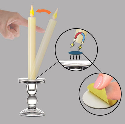 Strg Halloween Flameless Candles with Remote Timer, Christmas Window Taper Candles with Suction Cup and Magnetic Base Battery Operated Candle Sticks for Christmas Halloween Decorations (9 Pack)