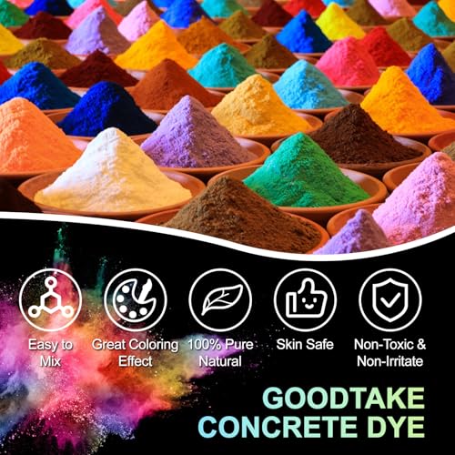 GOODTAKE Iron Oxide Powder, Yellow Concrete Color Pigment for Cement, Mortar & Crafts - Vibrant UV-Resistant Oxide Dye - Non-Fading (Yellow, 4 oz)