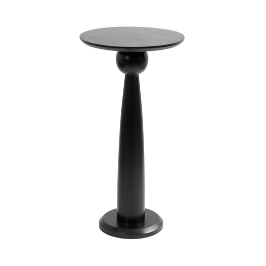 Kate and Laurel Jakob Modern Wooden Round Side Table; 12 x 24; Black; Circle Pedestal Table for Use as Bedroom Nightstand; Indoor Plant Stand; or Decorative Living Room Table