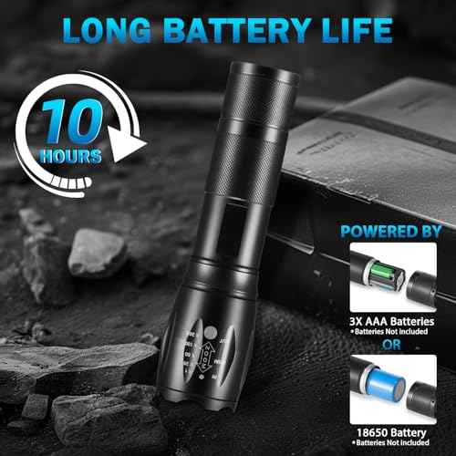 12Pack LED Flashlights High Lumens, 5Mode Tactical Flashlight for Home, Small Flashlights Powerful, Pocket Flashlight Bright, Adjustable Torch Light, Mini Flash Light for Emergencies Camping Outdoor