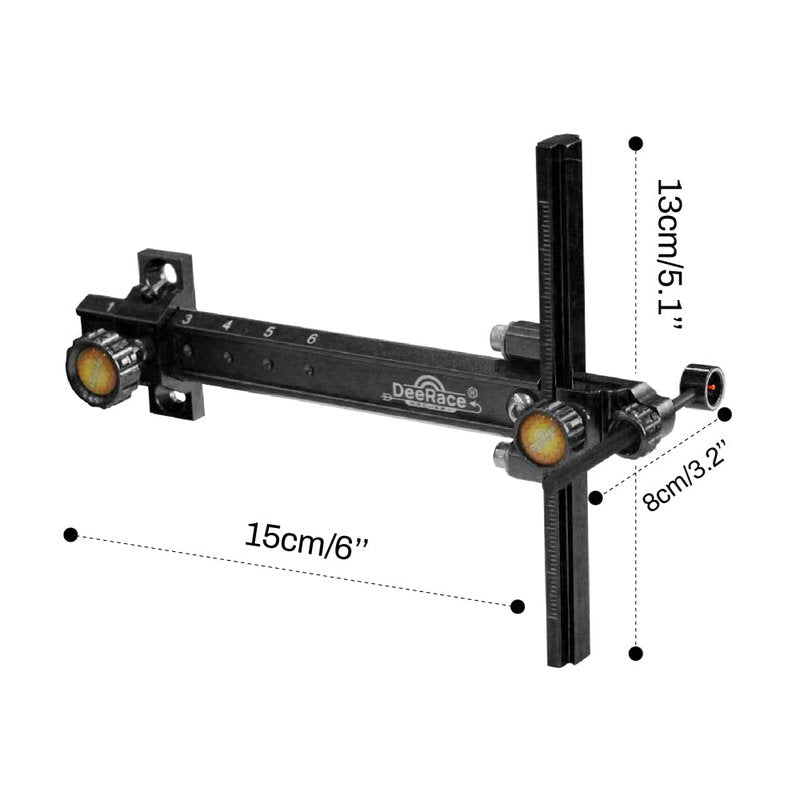 DeeRace Archery Recurve Bow Sight, Adjustable T Shape Target Shooting Bowsight with Optical Fiber Pin Sight (Black)