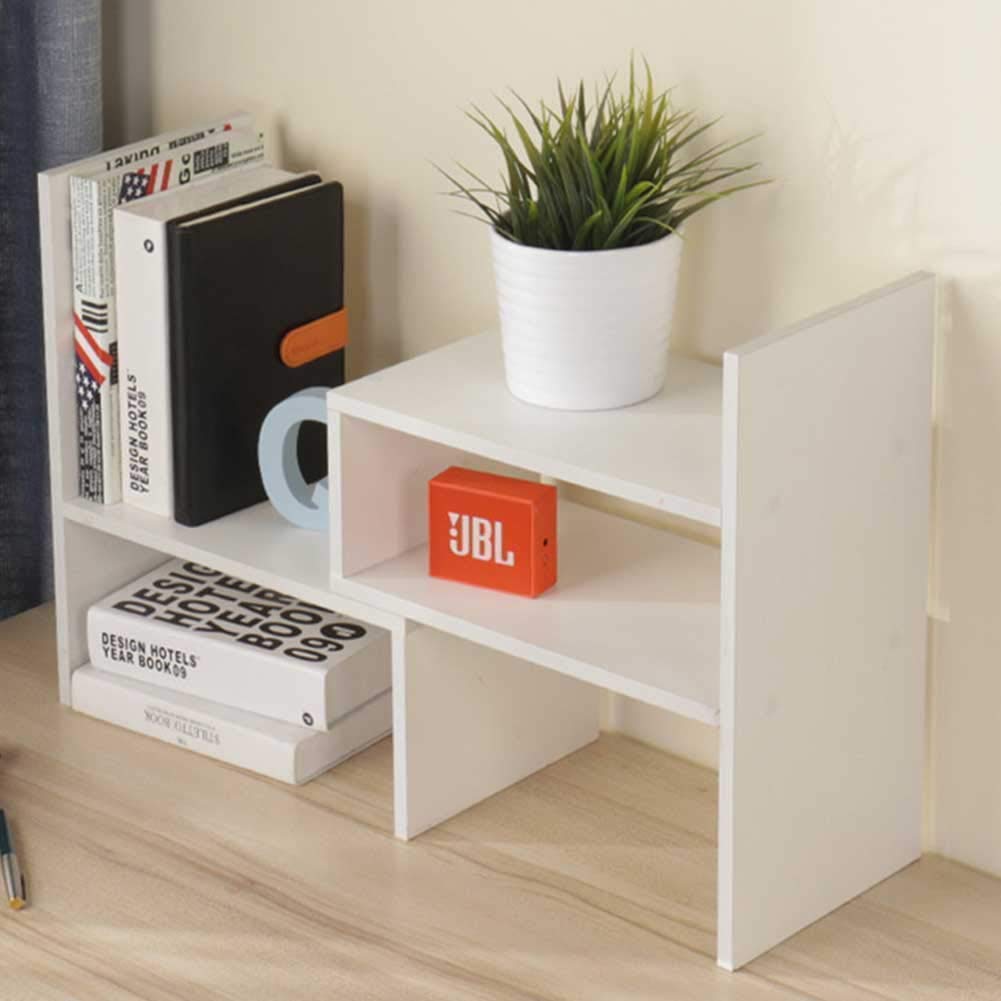 Expandable Wood Desktop Bookshelf Desktop Organizer Office Storage Rack Wood Display Shelf - Free Style Display True Natural Stand Shelf Rack Assemble