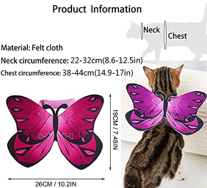Cat Dog Butterfly Costume Wings for Halloween Party Decoration, Halloween Dog Cat Costume, Puppy Cat Dress Up Accessories (Blue)