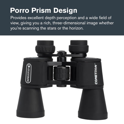 Celestron - Cometron 7x50 Astronomy Binoculars – Entry-Level for Stargazing and Comet Watching – Large 50mm Objective Lenses – Wide 6.6° Field of View – Multi-Coated Optics