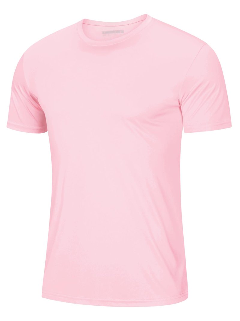 Mens Sun Shirts Quick Dry T-Shirt Short Sleeve Running Shirt Sun Protection Shirts Active Shirts Light Pink S