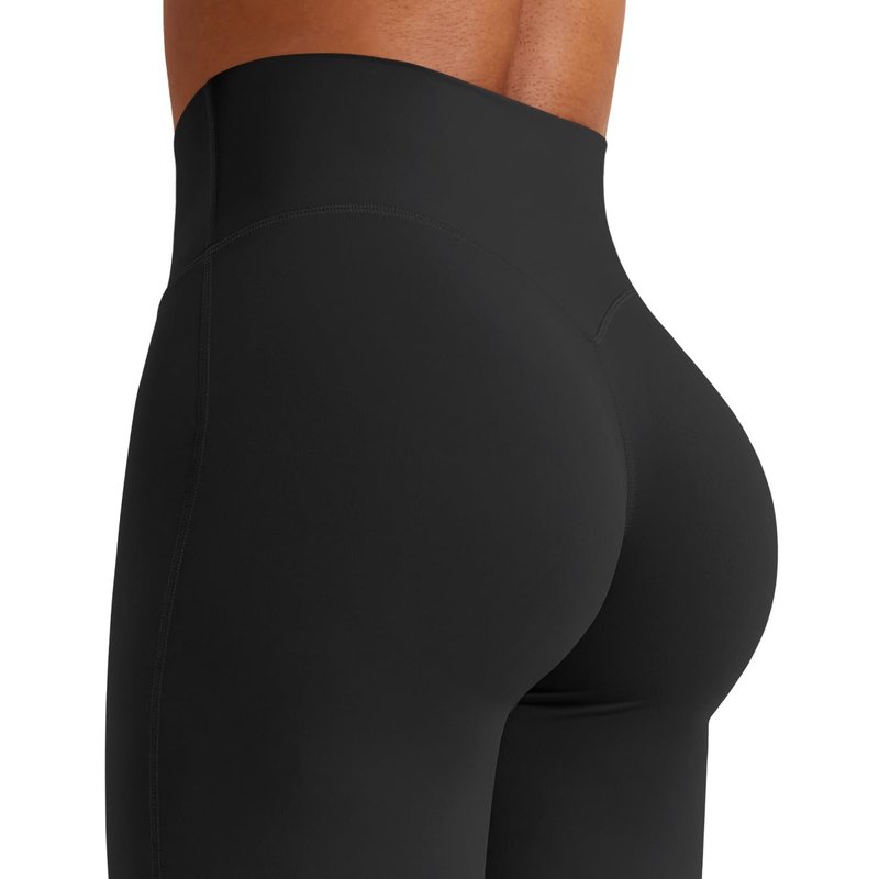 YEOREO Workout Leggings Womens No Front Seam Straight Leggings 33" Thin Fleece High Waist Buttery Eddiy Gym Yoga Pants Black S