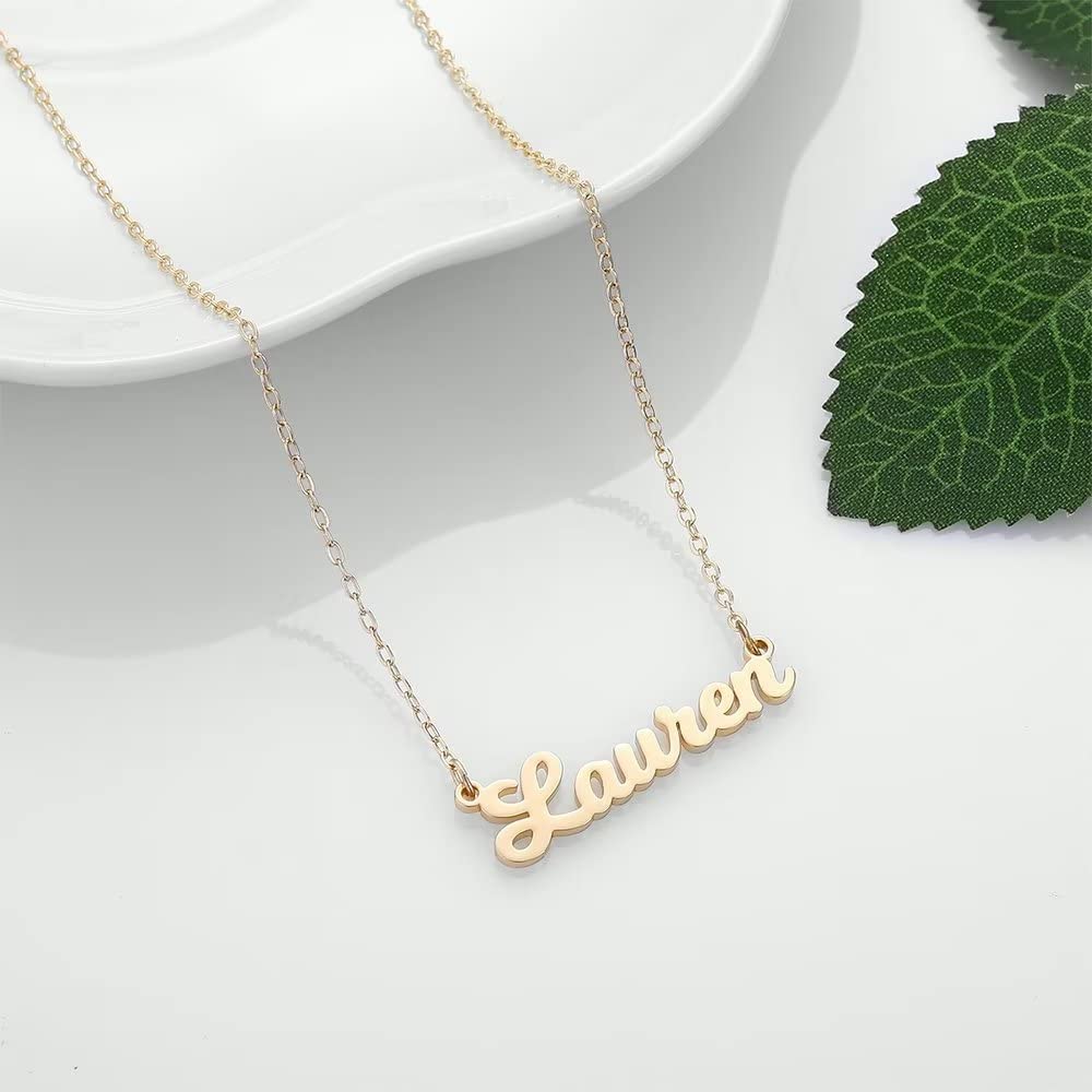 Ursteel Ava Necklace, Custom Name Necklace Personalized 14K Gold Plated Necklace with Name Personalized Name Ava Custom Necklace for Women