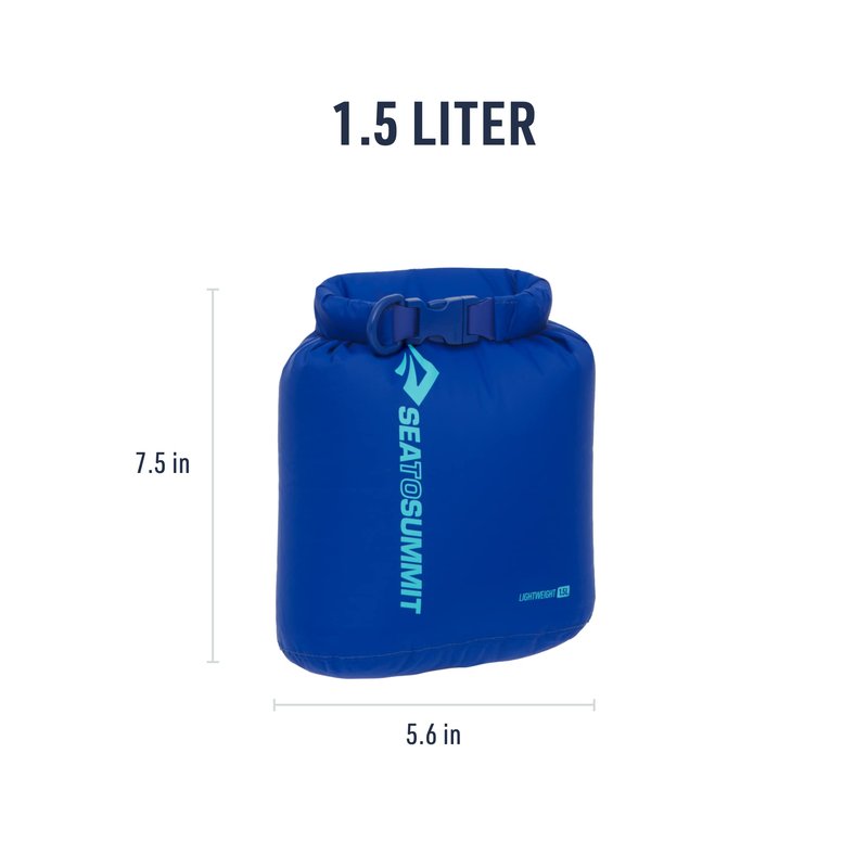 Sea to Summit Lightweight Dry Bag, Multi-Purpose Dry Storage, 1.5 Liter, Surf Blue