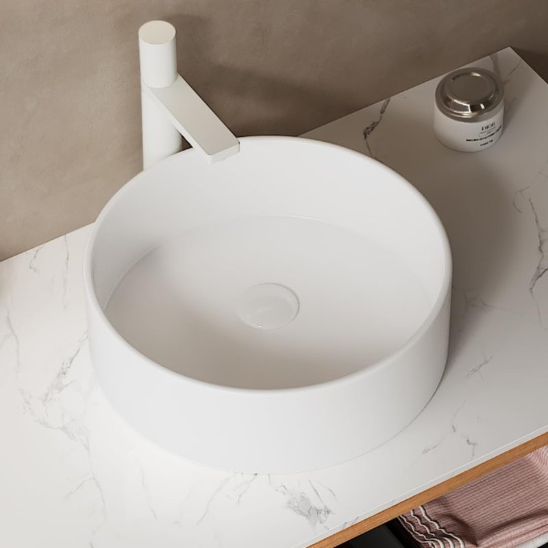 Elysionix 30 inch Bathroom Vanity with Sink, Pre-Installed Floating Bathroom Vanity Cabinet with Round White Ceramic Sink, Sintered Stone Countertop, Wall Mounted Storage Cabinet, Natural Wood Color