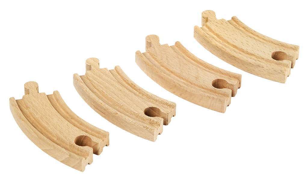 BRIO World Short Curved Wooden Train Track for Kids Age 3 Years Up - Railway Expansions and Accessories