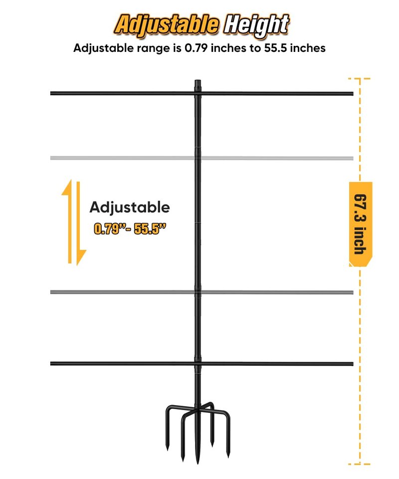 Ardier Adjustable Shooting Target Stand with 5-Prong Base, Portable Steel Target Holder with 9 Clips and 15 pcs Paper, Ideal Hunting Accessories for Outdoor Shooting Range, L