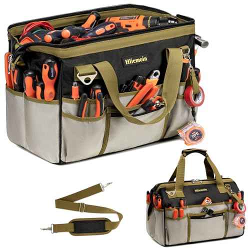 16.5-Inch Heavy Duty Tool Bags for Men, 32-Pocket Large Tool Organizer Storage, 1680D Oxford Tool Bag with Adjustable Shoulder Straps, Tool Storage Bag for HVAC, Electrician, Carpenter, Mechanic