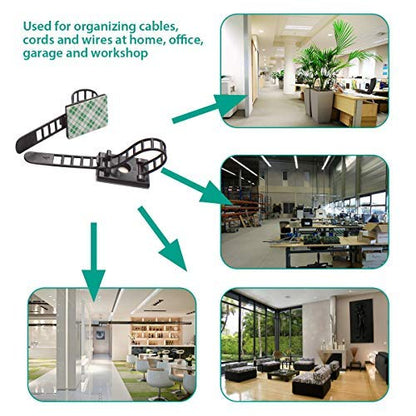 50 Pieces Cable Management Desk Wire Organizer Cable Ties Zip Ties Adhesive Cord Clips Cord Keeper Desk Wire Management