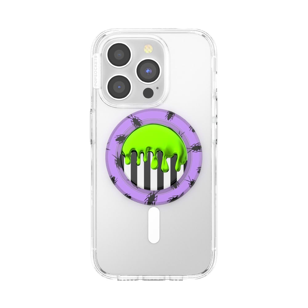 PopSockets Phone Grip for MagSafe with Kickstand, Magnetic Stand, Swappable Top, Secure Hold for iPhone MagSafe Cases, Phone & Tablet Grip, Beetlejuice - Beetlejuice Drip