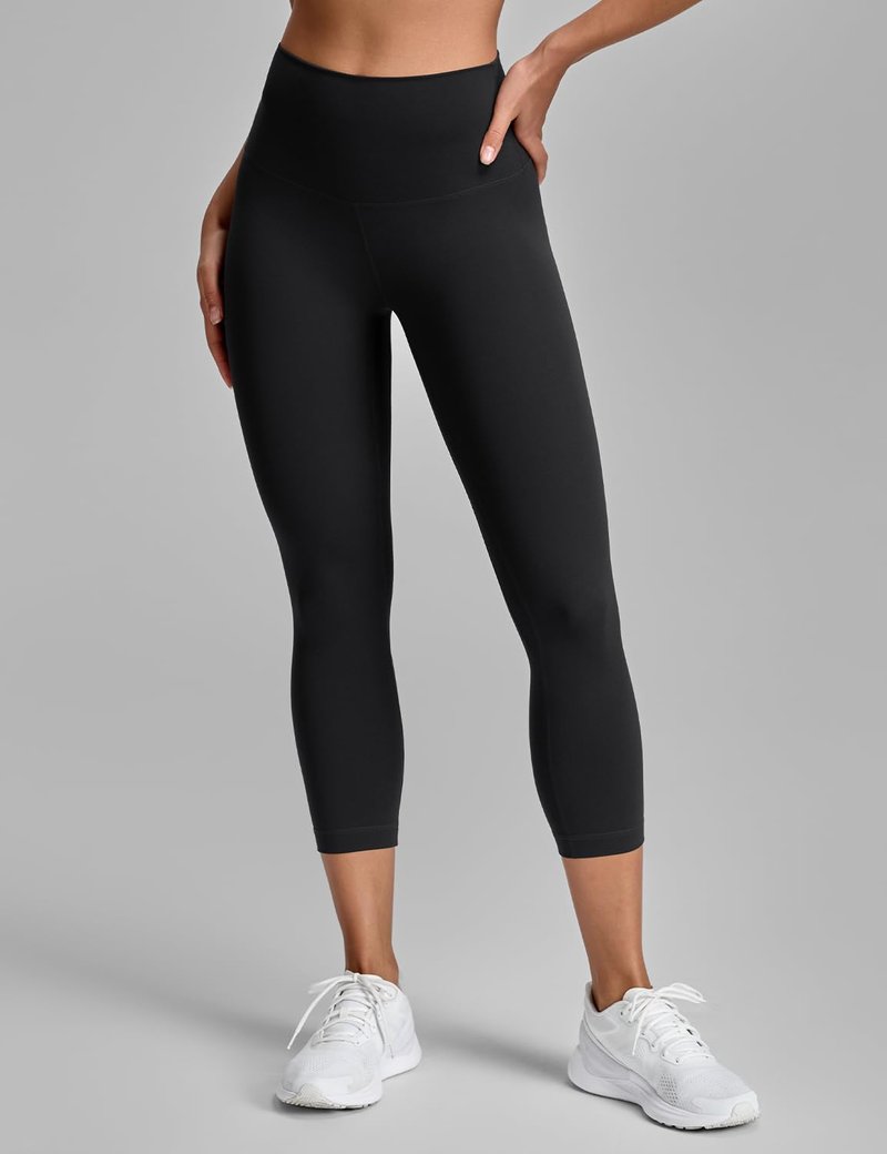HeyNuts Workout Pro High Waisted Yoga Capris Leggings for Women, Tummy Control Compression Running 3/4 Cropped Pant 21'' Black XXL(16)
