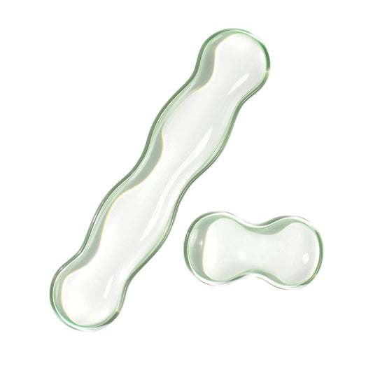 Clear Gel Wrist Rest for Keyboard and Mouse, Green Silicone Mouse Wrist Rest Set, Cute Ergonomic Wrist Rest for Keyboard 60%/75%(Green)