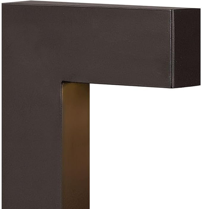 Hinkley Atlantis 1518SK-LL Large LED Low Voltage 2700K Landscape Pathway Light - 12v, Dimmable, Aluminum, Safe for Wet Conditions - Satin Black Finish with Etched Glass Lens