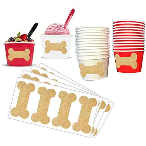 Kraft Dog Bone Labels, 2.75" x 1.5" Inches Wall Decor Dog Party Decorations Wall Stickers for Kids Boy Girls Room Decoration,Nursery Decals Wall Decor Easy Paste Removable £¨120 Pcs£©