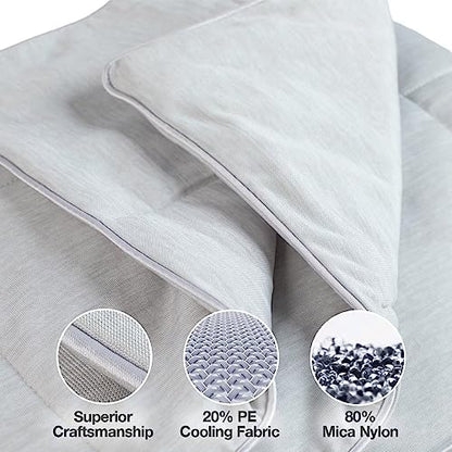 PetFusion Premium Cat and Dog Cooling Blanket - Lightweight, Machine Washable, Modern Design for Summer - Grey - XL (46 x 60 cm)