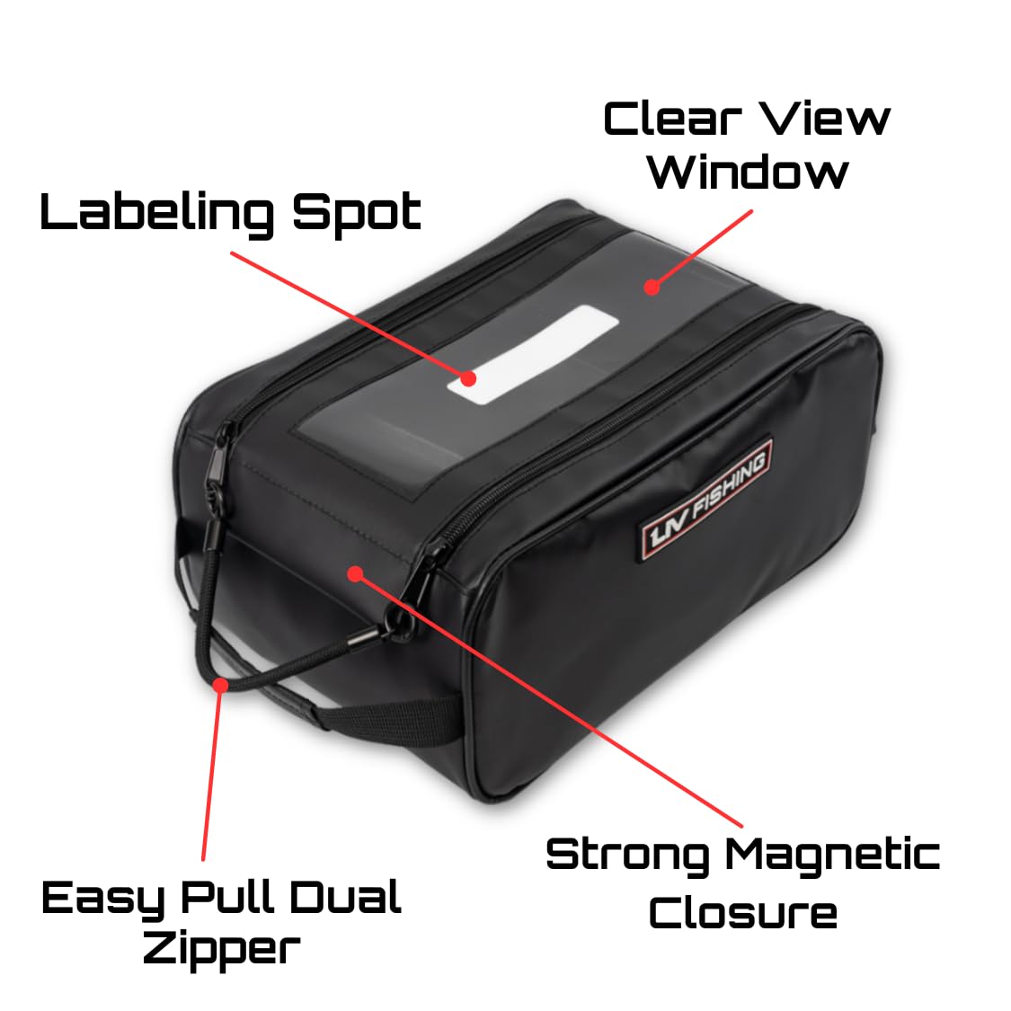 LIV FISHING EZ Standard Tackle Bag - Tackle Storage Bag, Durable, Waterproof Material, Easy-grip Pull Handle for Quick, Effortless Access, Standard Size