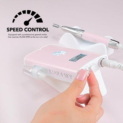 Kiara Sky Beyond Pro Nail Drill | Portable, Rechargeable & Cordles | Pink
