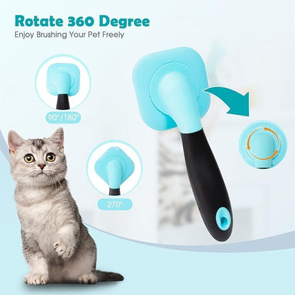 PETPAWJOY Dog Cat Slicker Brush, Gently Cleaning Pin Brush for Shedding Dogs Hair Brushs for Small Puppy Yorkie Poodle Rabbits Cats