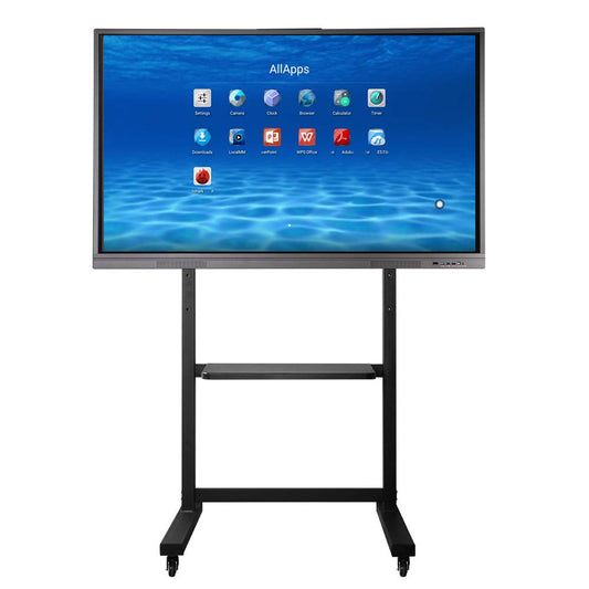 Soulaca 55 inches Education Smart Interactive Electronic Whiteboard for Class School Teacher Teaching Smart White Board Android WiFi with Rolling Stand