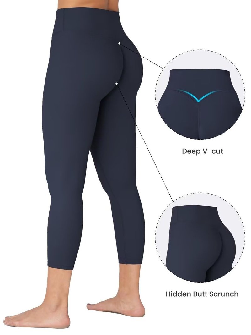 Sunzel Sunzfly Invisible Butt Scrunch Workout Leggings for Women, Butt Lifting High Waisted Gym Yoga Pants with Tummy Control 25" Beige Medium