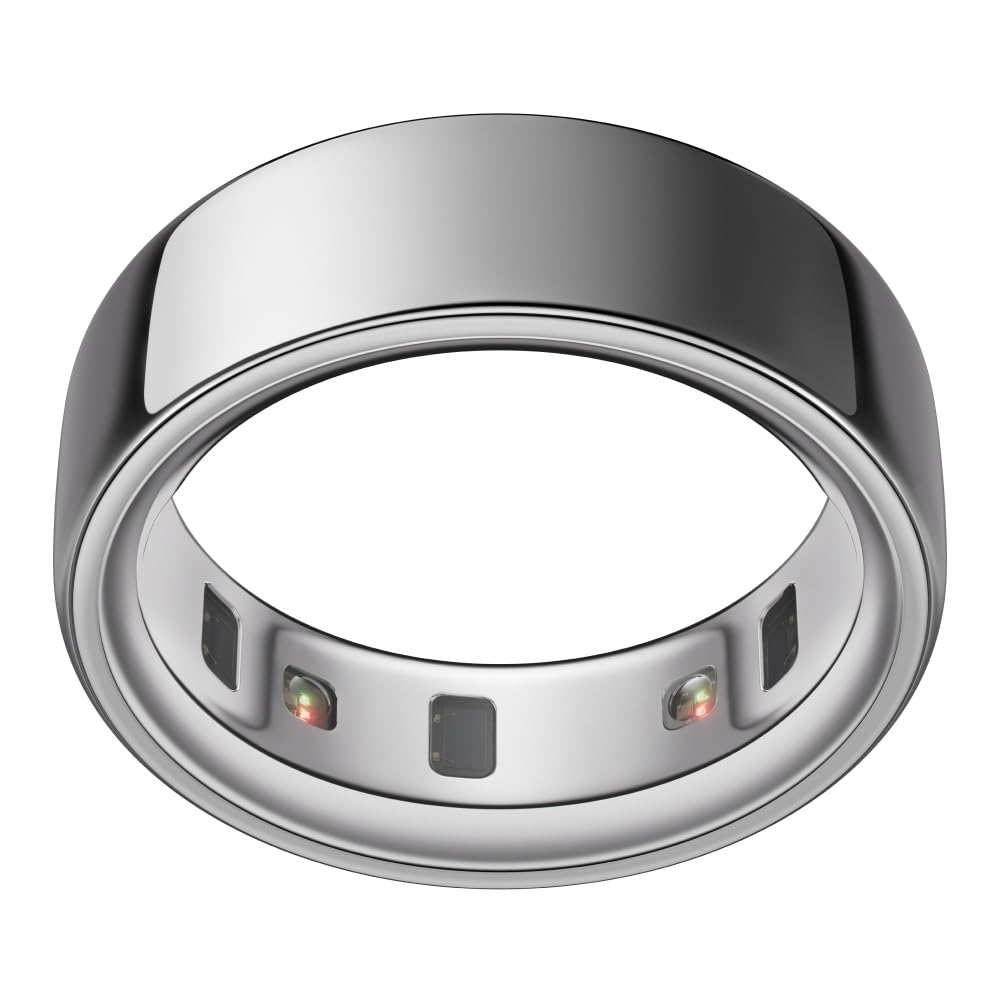 Oura Ring 4 - Silver - Size 8 - Smart Ring | Size First with Oura Ring 4 Sizing Kit | Sleep Tracking Wearable - Heart Rate - Fitness Tracker - Up to 8 Days Battery Life