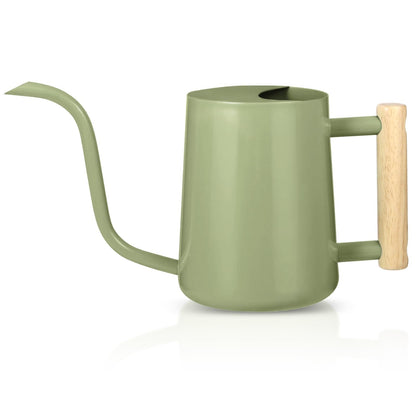 Watering Can for Indoor Plants, 35oz Small Stainless Steel Metal Pot With Long Spout - Modern Decorative for House Plant, Bonsai, Outdoor Garden Flowers - Sage