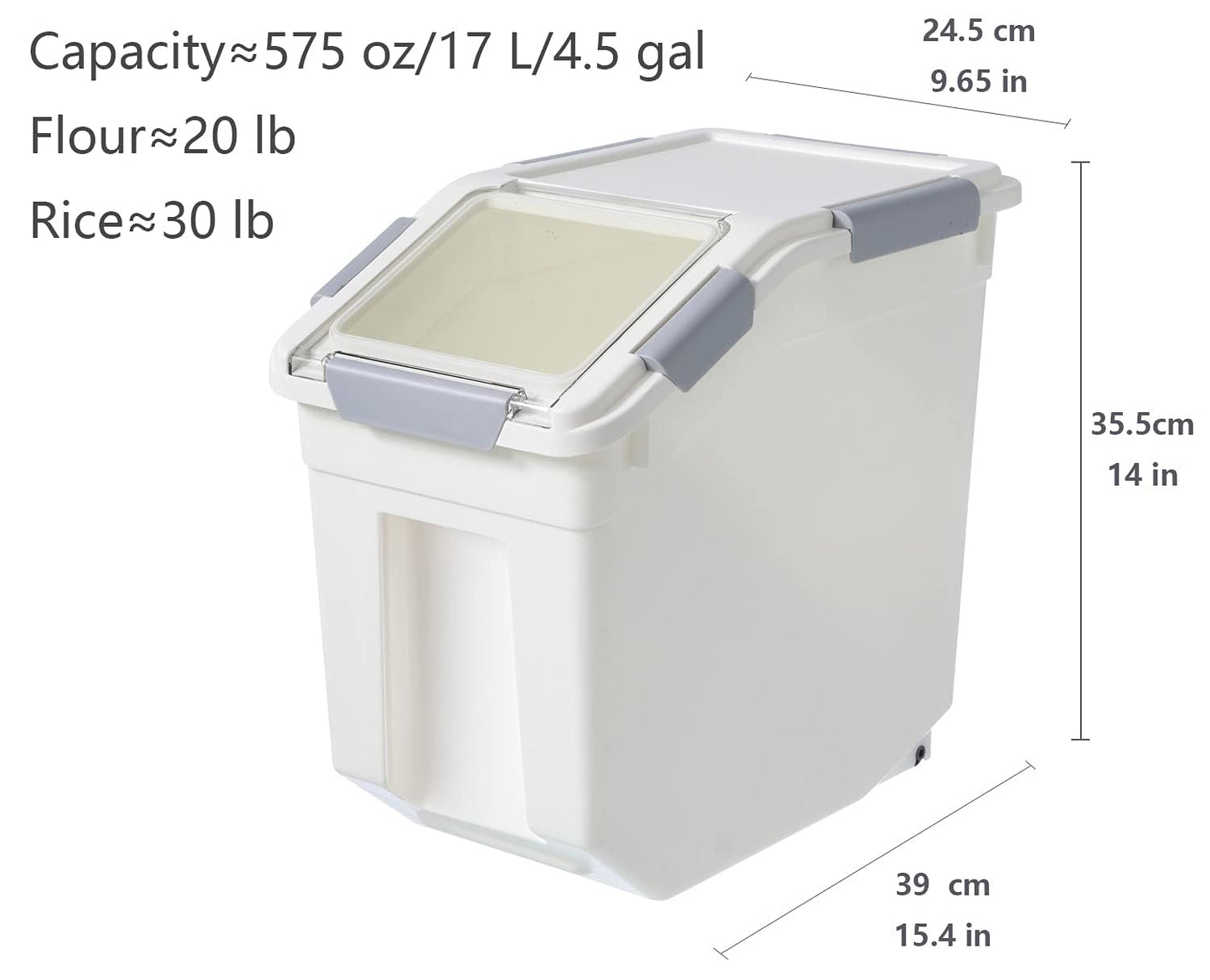 CITY BABY 2 Pack Airtight Flour Storage Container With Scoop,Dry Food, Sugar, Baking Supplies,Rice Container Set -BPA Free- Pet Food Storage Container,Dog Cat Birds Food Bin(20 lb)