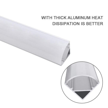 Jirvyuk Led Aluminum Profile, 6 Pack 1m/3.3ft V Shape LED Channel, Led Diffuser, Aluminum Extrusion for LED Strip Lights with Cover, End Caps and Metal Mounting Clips (Milky White)