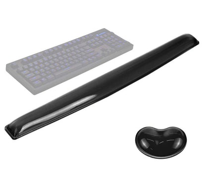 ABRONDA Gel Keyboard & Mouse Wrist Rest Set - Keyboard Wrist Rest Pad & Mouse Support for Office Gaming Pad Computer Laptop Ergonomic Comfortable Pain Relief- Pad Set (Black Pad Set)