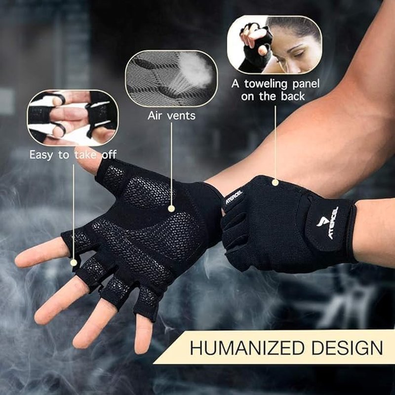 Workout Gloves for Men & Women - Breathable Exercise Gloves for Weight Lifting, Cycling & Gym Training | Snug Fit