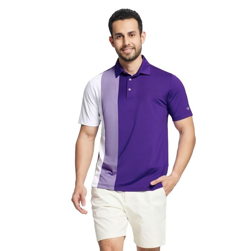 M MAELREG Golf Shirts for Men Dry Fit Casual Collared Lightweight Moisture Wicking Mens Polo Shirts Short Sleeve Purple