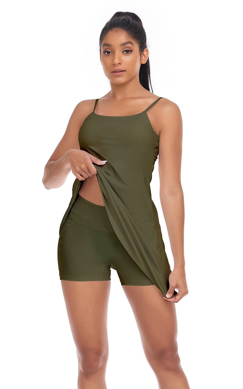Womens Tennis Dress, with Adjustable Straps & Built-in Bra Athletic Golf Dresses for Women Workout Exercise